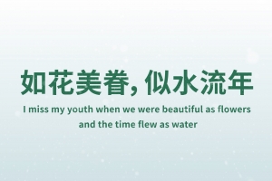 如花美眷，似水流年